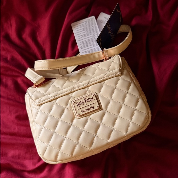 Loungefly Cream Quilted Crossbody with Colorful Enamel Charms - Picture 3 of 8